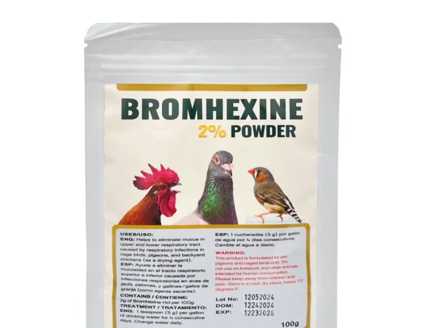 Bromhexine 2% Powder for Birds - Clears Mucus from Airways