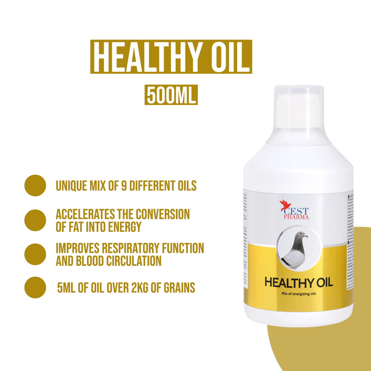 Cest Pharma Healthy Oil- 9 Oil Mix for Pigeons - Imagen 2